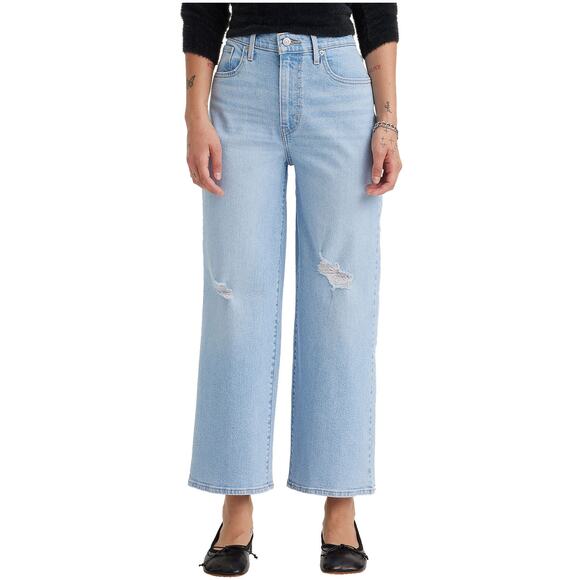 Levi's Denim - Levi Strauss Levi's High Rise Wide Leg Ankle Jeans Light Wash Denim Size 30 NEW
